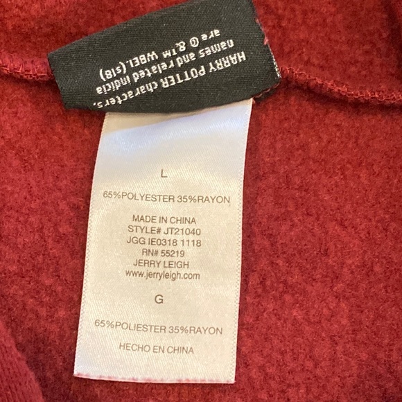 Harry Potter Hogwarts Crest Draco Maroon Cropped Hoodie M-L - Picture 7 of 11